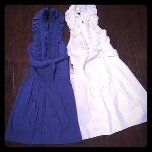 BCBG Max Azria Ruffled Halter Summer Dress 2 pcs